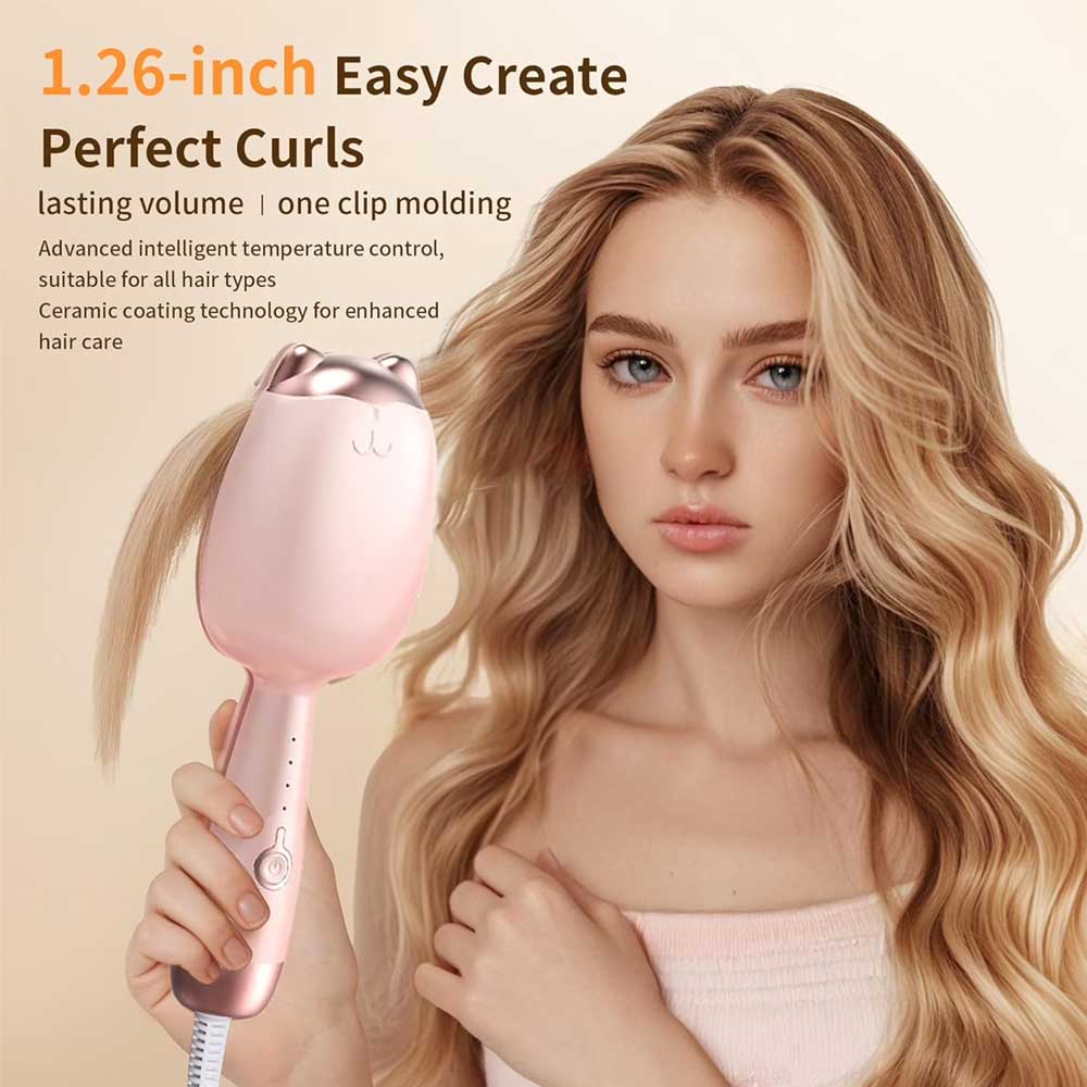 Cute Egg-Shaped Mermaid Hair Curler – Cat Ear Deep Waver for Beach Waves & S-Curls