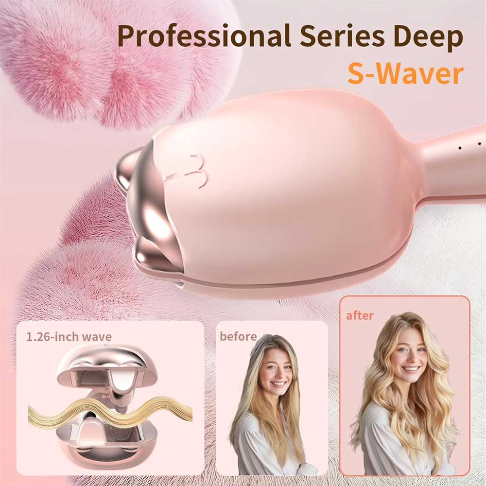 Cute Egg-Shaped Mermaid Hair Curler – Cat Ear Deep Waver for Beach Waves & S-Curls