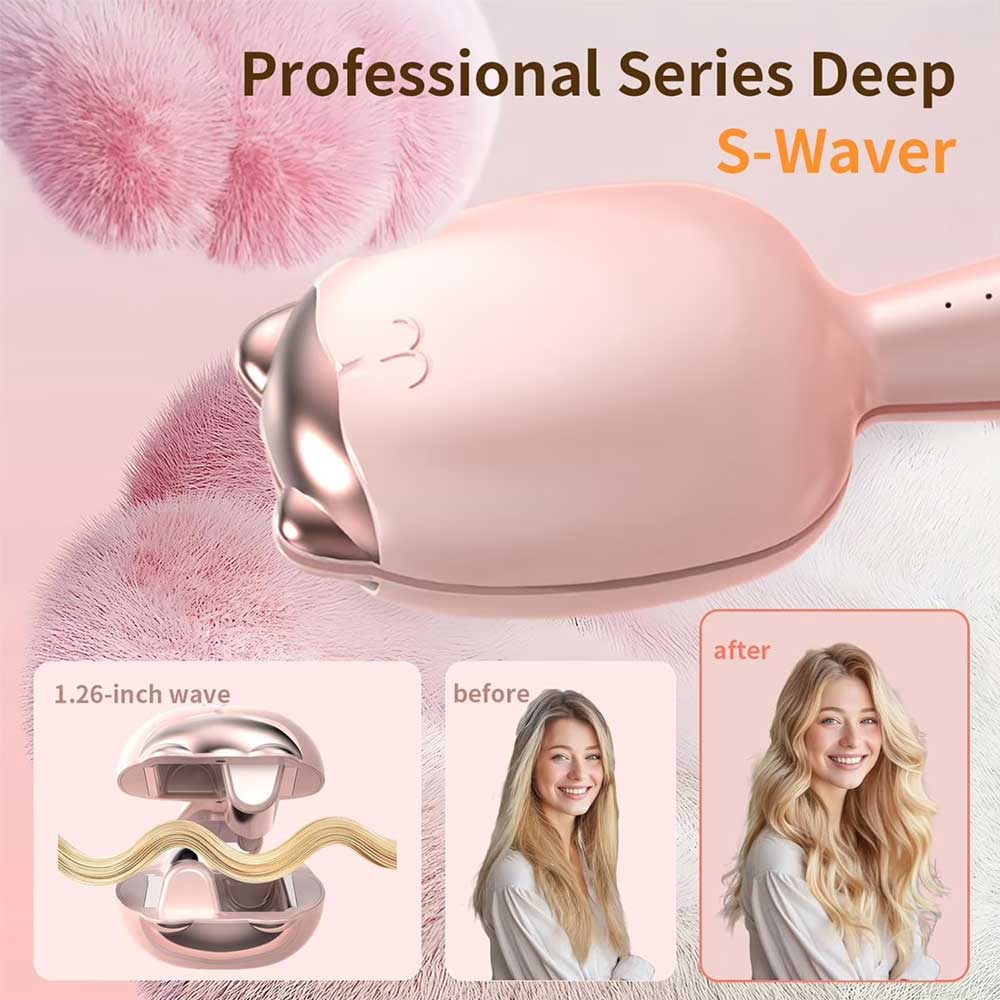 Cute Egg-Shaped Mermaid Hair Curler – Cat Ear Deep Waver for Beach Waves & S-Curls