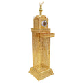 Big size Incense Burner 105 cm tall Clock Royal Tower Design Floor-Standing Oud Holder Charcoal Censer Gold for Home Office Decore