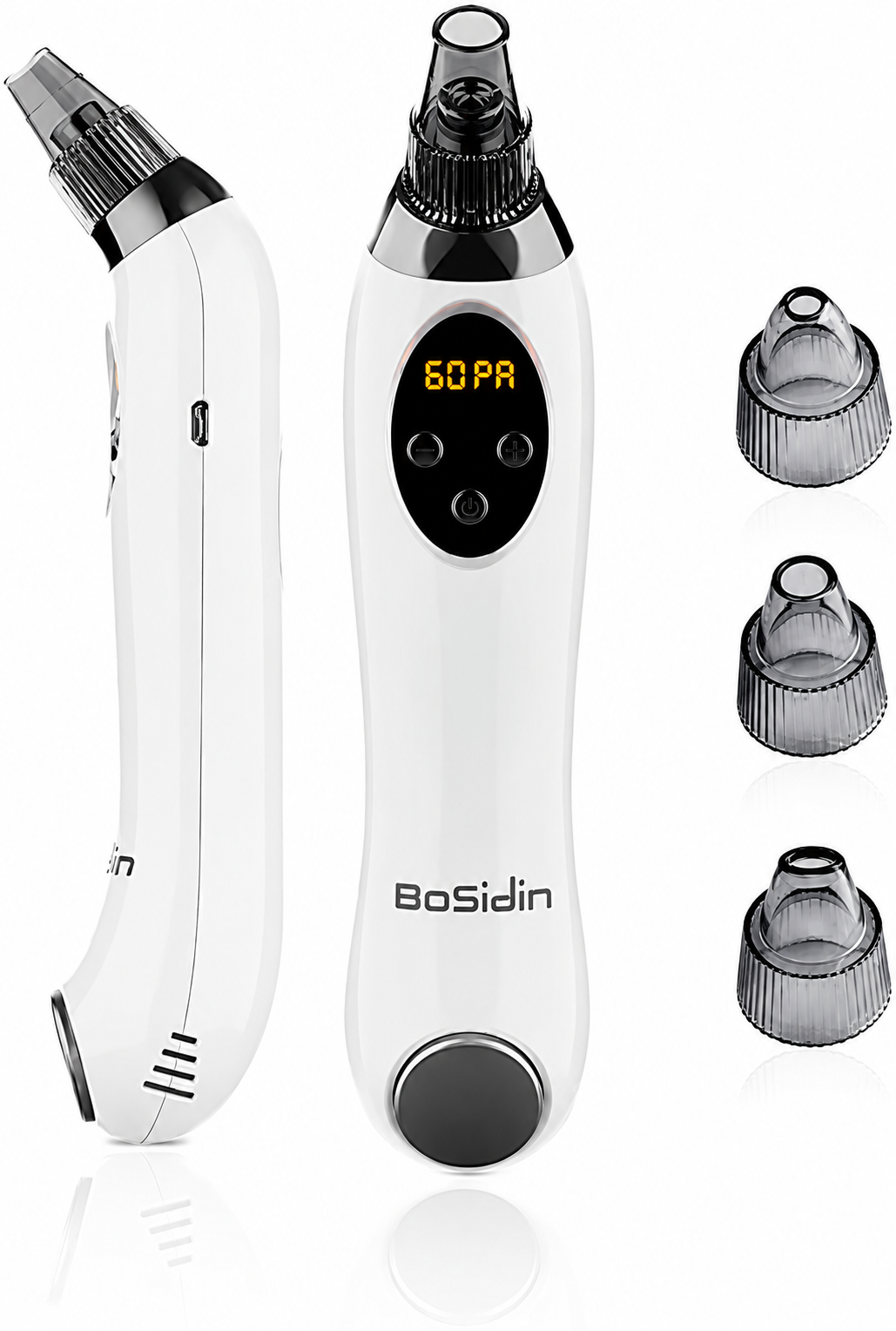 BoSidin Electric Blackhead Remover Facial Pore Cleaner with LED Display Pimple Extractor Tool Kit and Ice Cool Function