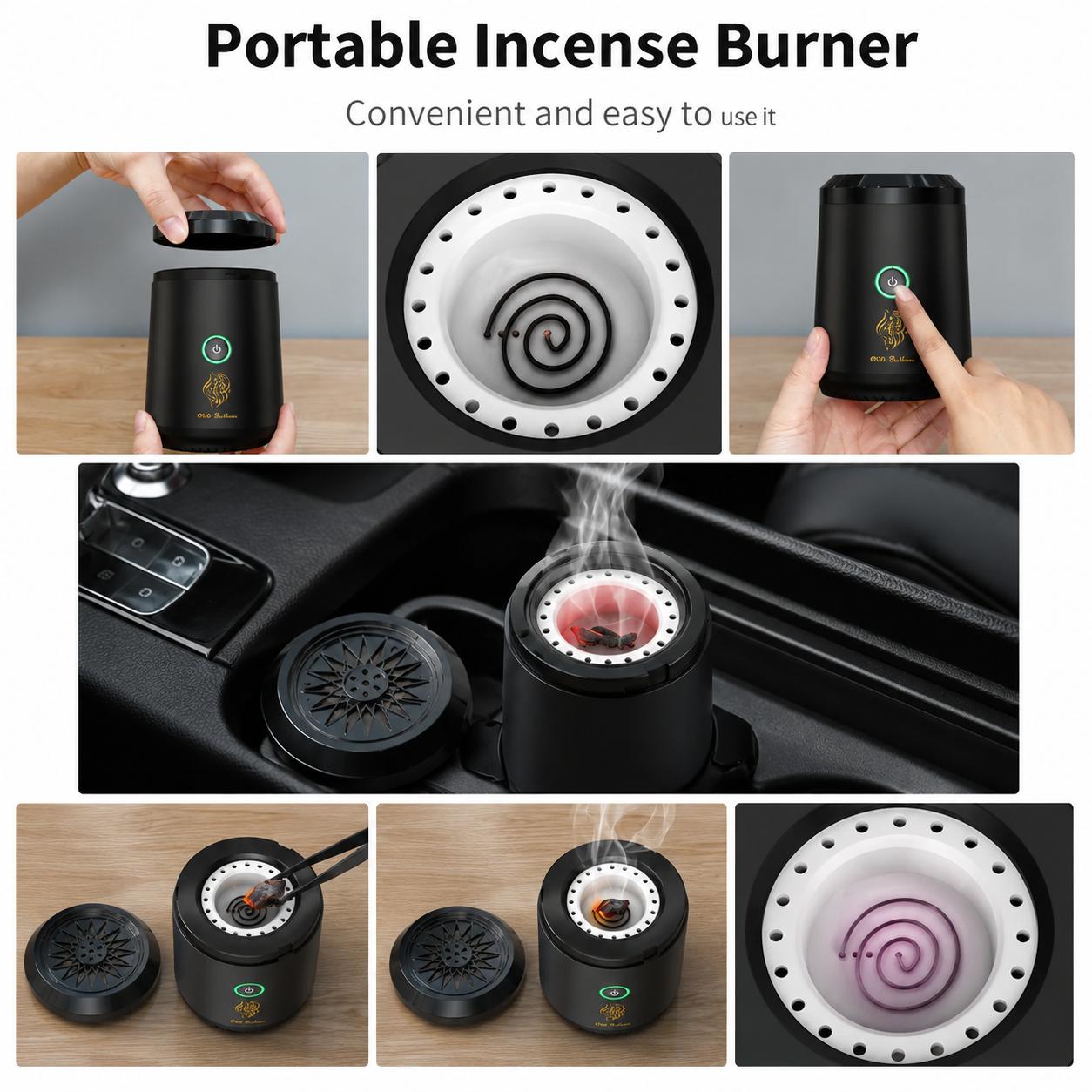USB Rechargeable Electric Resin Burner For Incense, Oud, and Bakhoor