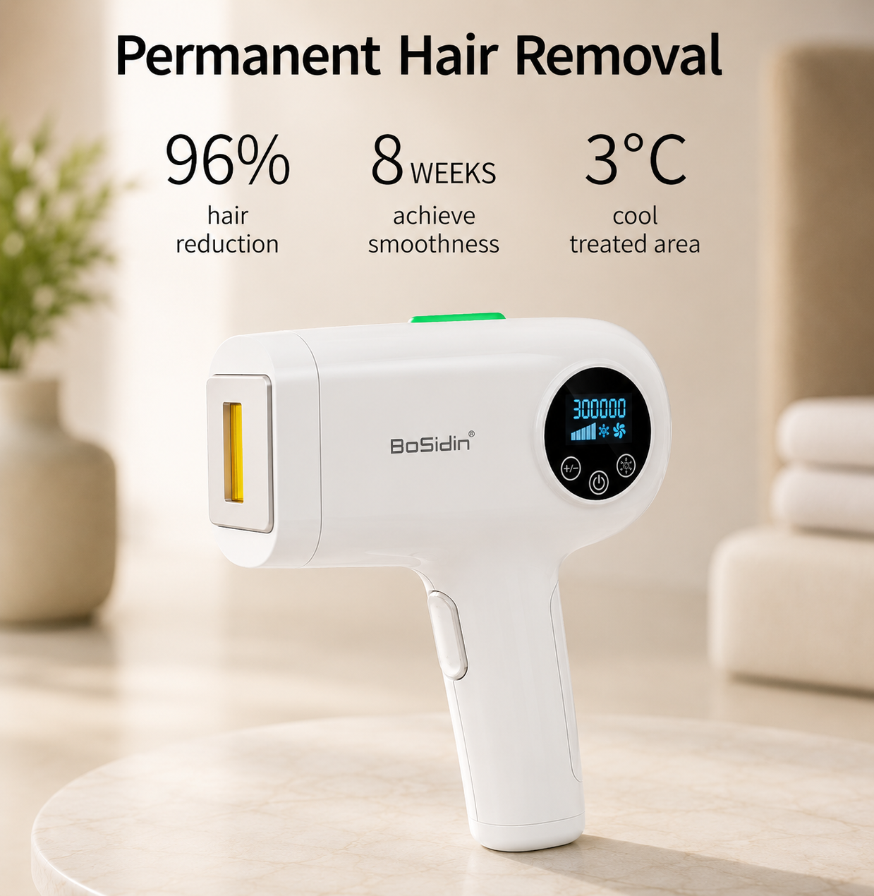 Pain-Free Permanent Hair Reduction at Home with Ice Cooling- BoSidin IceCool™