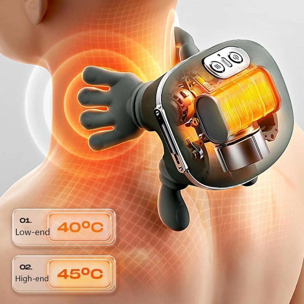 Bionic Neck Massager with Heat – 4D Shiatsu Kneading Massager for Neck, Shoulders & Back | Cordless, Portable, 10 Massage Nodes