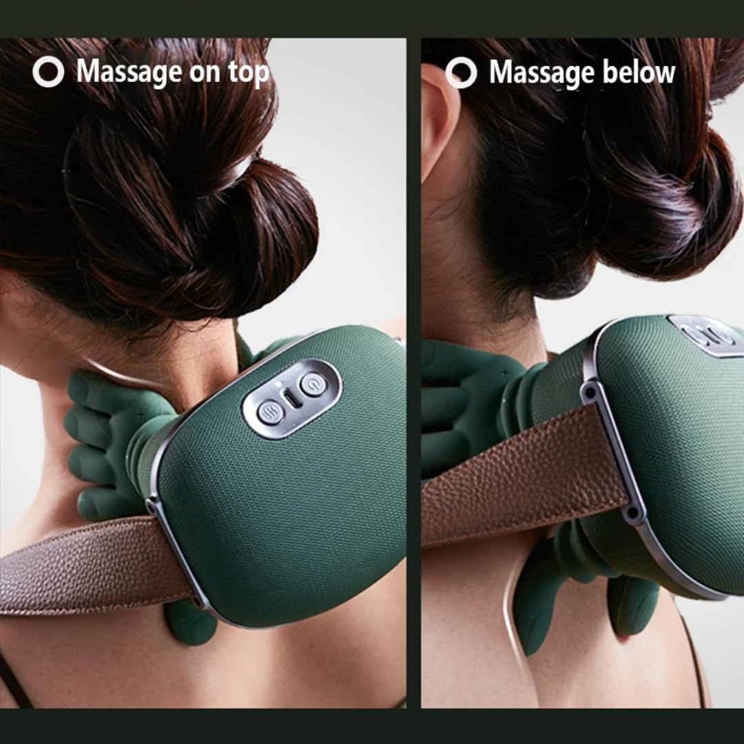 Bionic Neck Massager with Heat – 4D Shiatsu Kneading Massager for Neck, Shoulders & Back | Cordless, Portable, 10 Massage Nodes