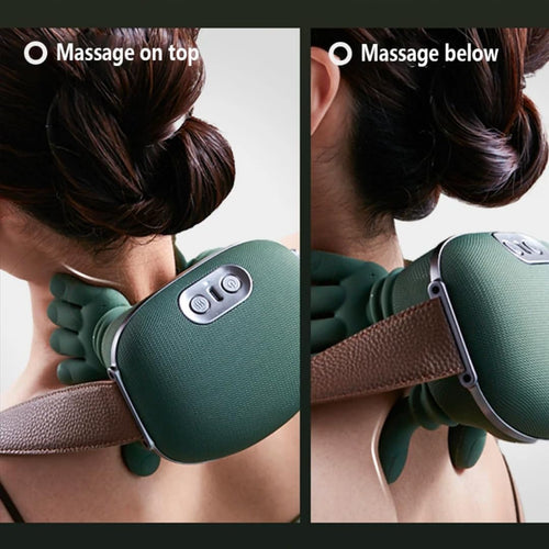 Bionic Neck Massager with Heat – 4D Shiatsu Kneading Massager for Neck, Shoulders & Back | Cordless, Portable, 10 Massage Nodes