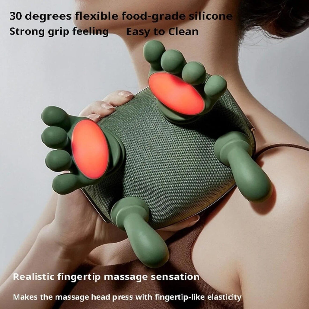Bionic Neck Massager with Heat – 4D Shiatsu Kneading Massager for Neck, Shoulders & Back | Cordless, Portable, 10 Massage Nodes