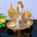 طقم مبخرة ذهبية فاخرة لتعطير وتزيين المنزل - MK227 