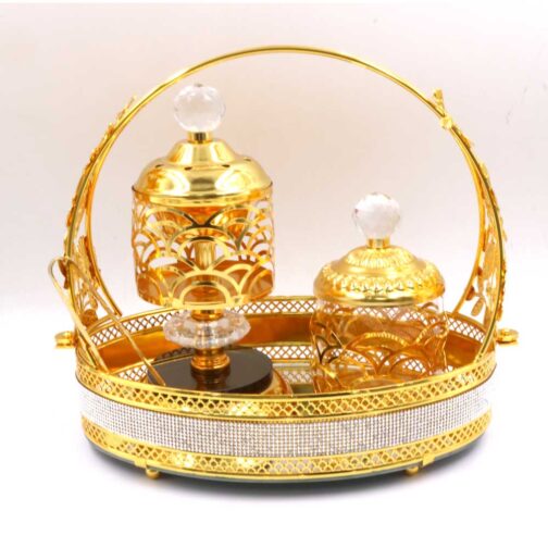 Golden Premium Incense Burner Set for Home Fragrance and Decore- MK816