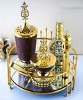 Golden Premium Incense Burner Set for Home Fragrance and Decore-W3010