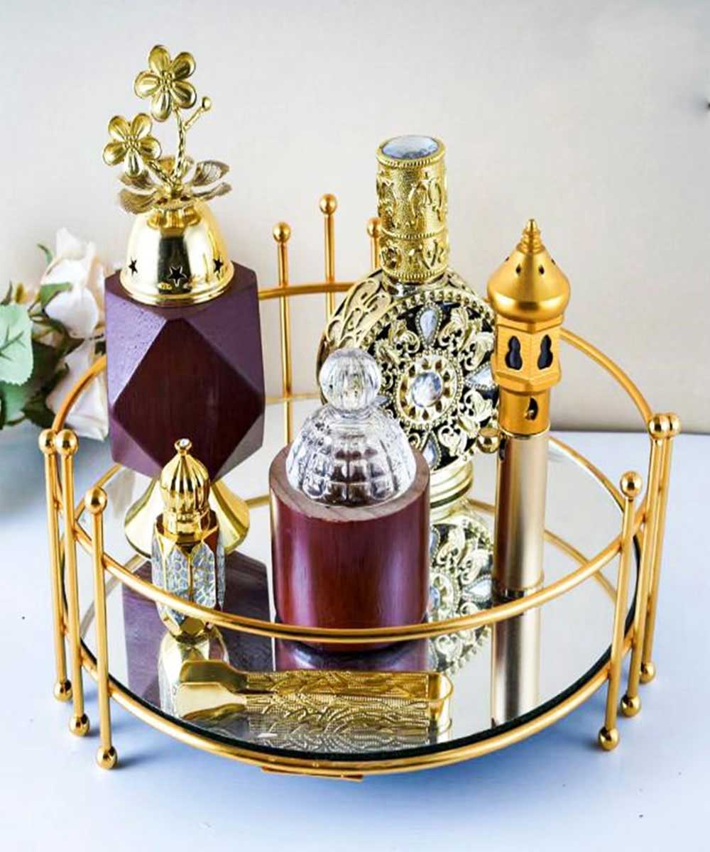 Golden Premium Incense Burner Set for Home Fragrance and Decore-W3012
