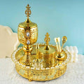 Golden Premium Incense Burner Set for Home Fragrance and Decore- W3299