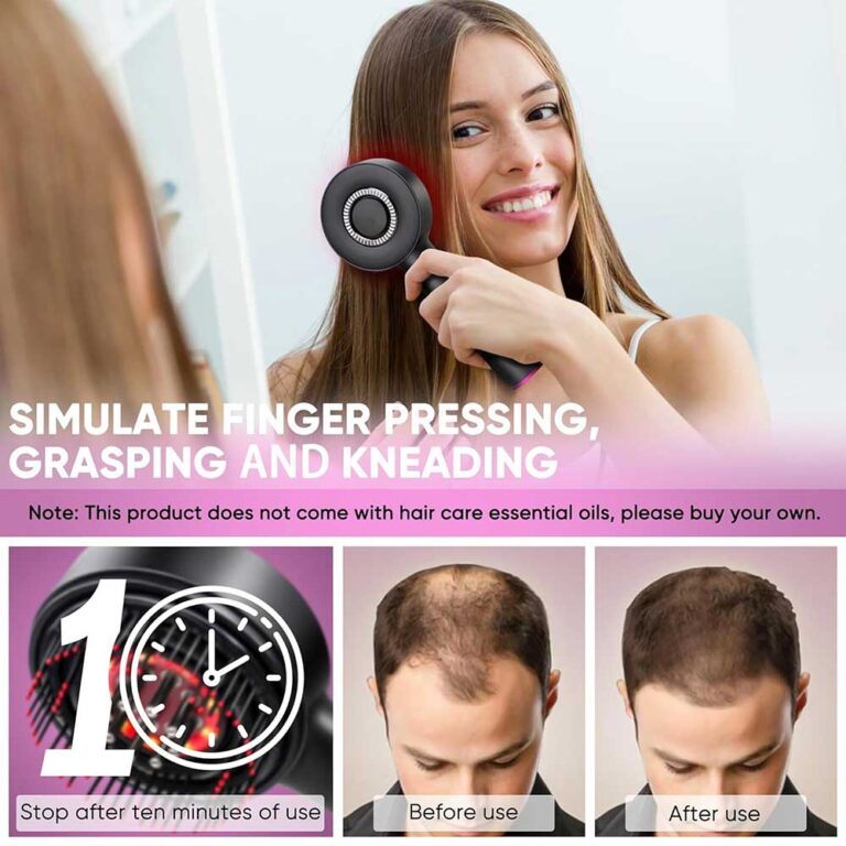 BoSidin Portable Electric Vibration Massage Comb Cordless Scalp Oil Applicator and Hair Follicle Massager for Hair Growth and Anti-Hair Loss