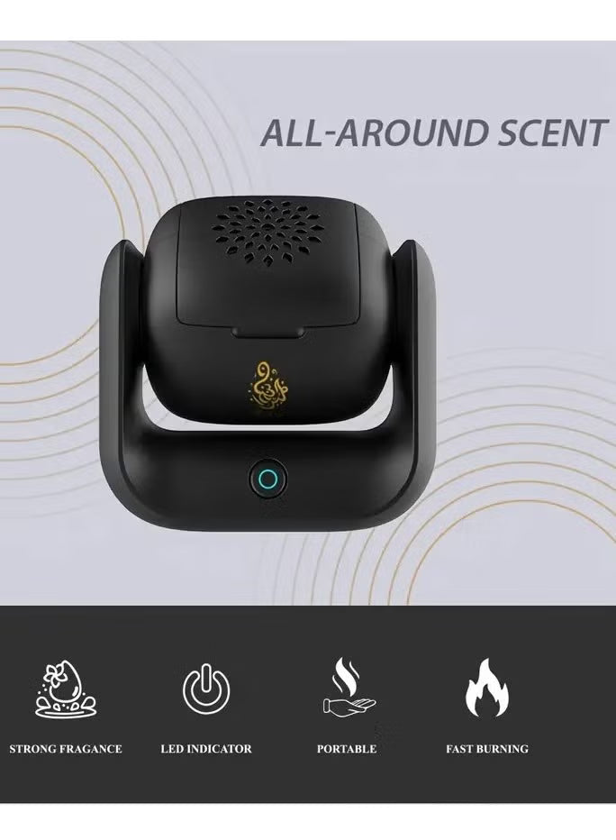 Modern Rotatable Incense Burner, 1500 mAh Battery Capacity, Type-C Charging Port, 2 Minutes Single Burning, 90° Rotation, LED Indicator