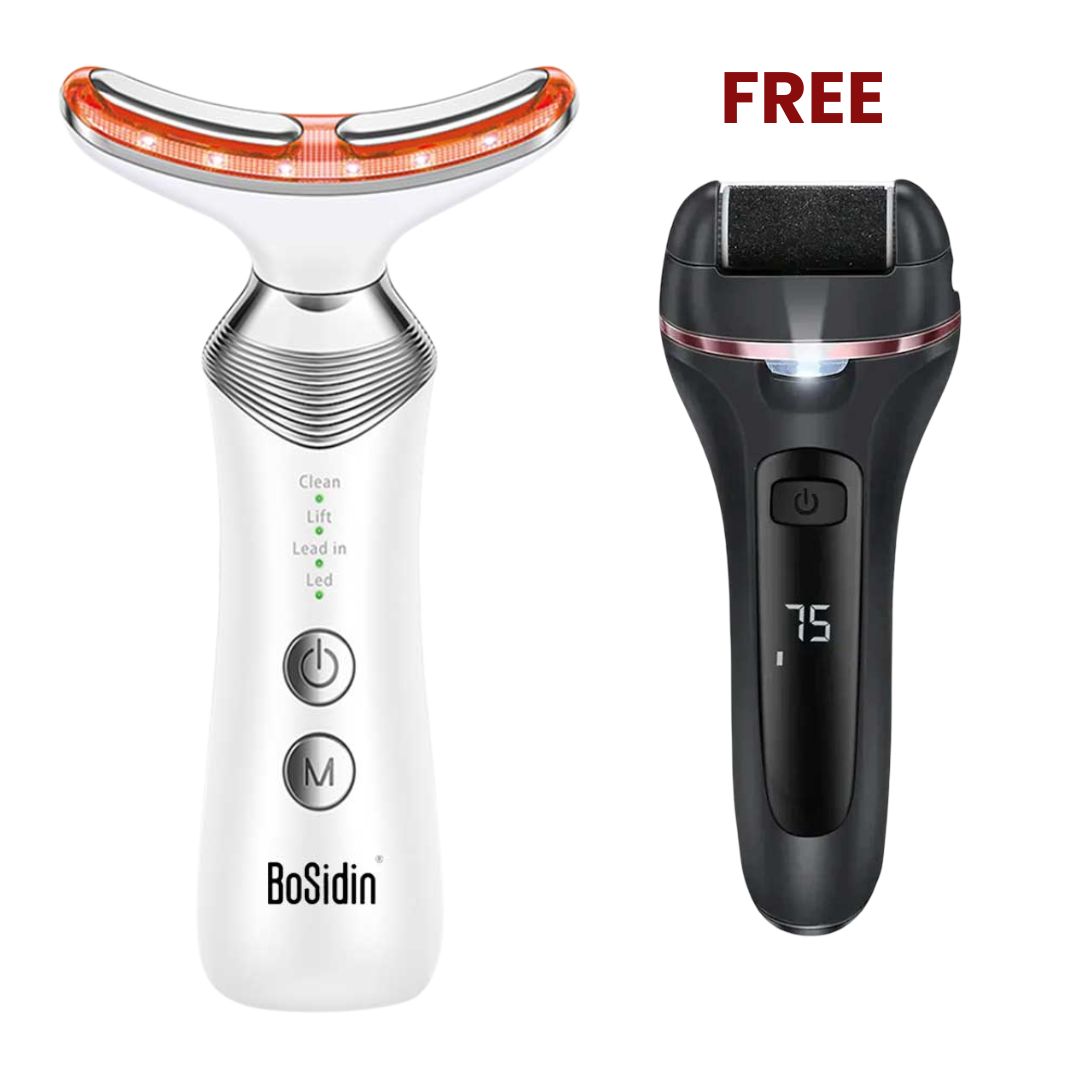 Combo Offer: Face Neck Lifting and Tightening Massager Anti-Aging Device plus Free Electric Feet Callus Remover
