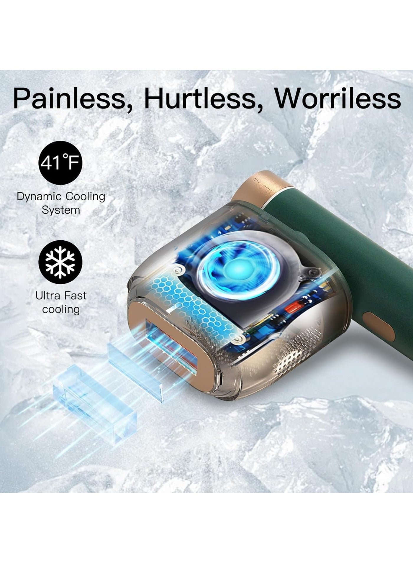 BoSidin Pro IPL Laser Hair Removal Machine Green Skin Rejuvenation for Permanent Whole Body Hair Removal Men and Women