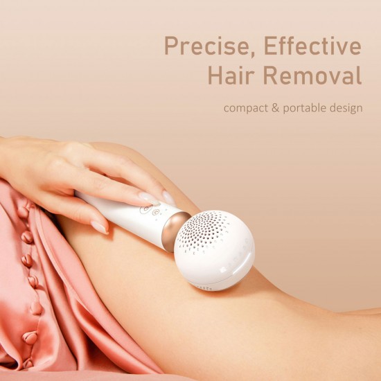 BoSidin Mini Portable Dual Pulse Painless IPL Laser Hair Removal Machine White for Whole Body and Face