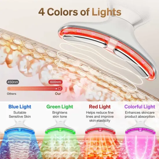 Anti-Aging Face Lift Device , 4-in-1 LED Beauty Light Therapy for Smooth Face and Neck, Portable Electric Massager for Double Chin Anti-Aging Face Lift Device , 4-in-1 LED Beauty Light Therapy for Smooth Face and Neck, Portable Electric Massager for Double Chin